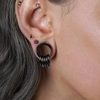 Vankula Ecarteur Oreilles Plug Tunnel Double Évasé Jauges Vis En Acier