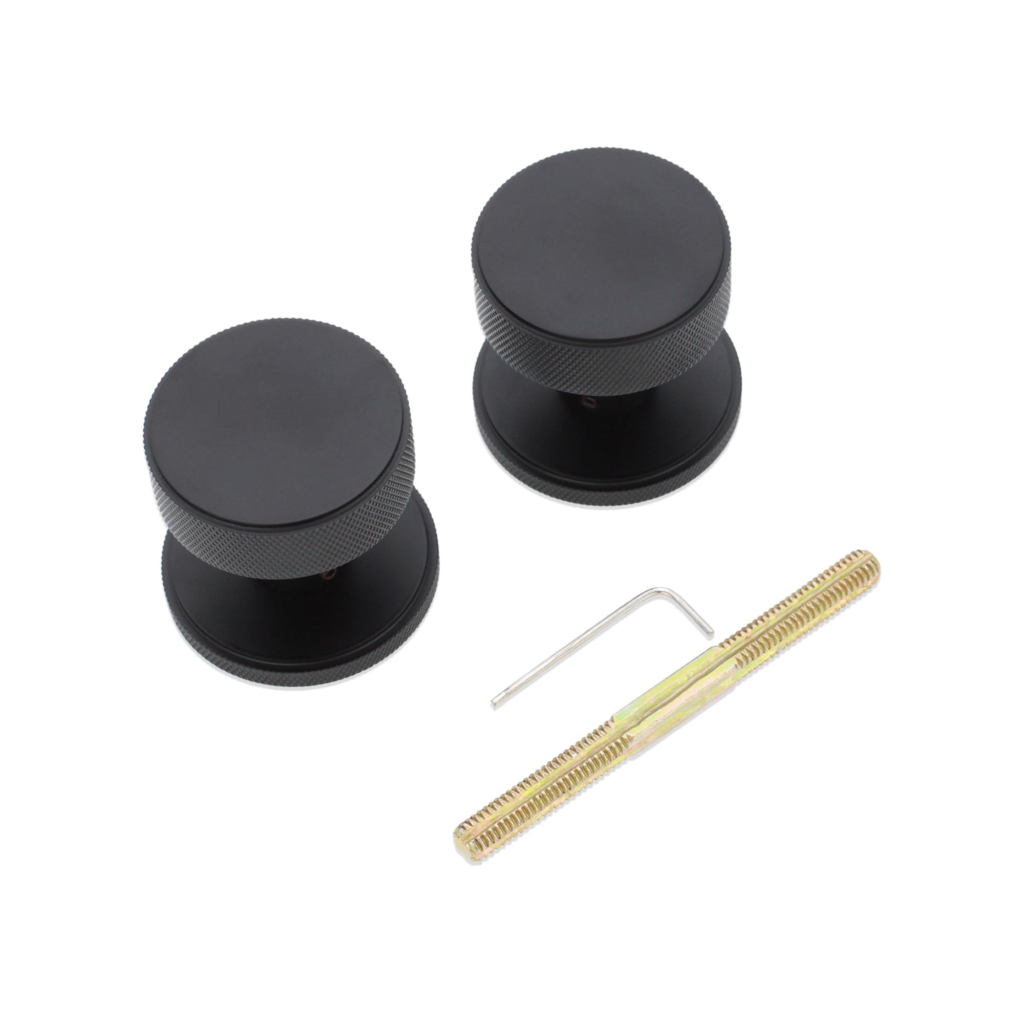 Infinity Decor Set di maniglie per mortasa moderne con design zigrinato, per porte interne, 55 mm, in ottone satinato, finitura nera opaca (nero opaco)