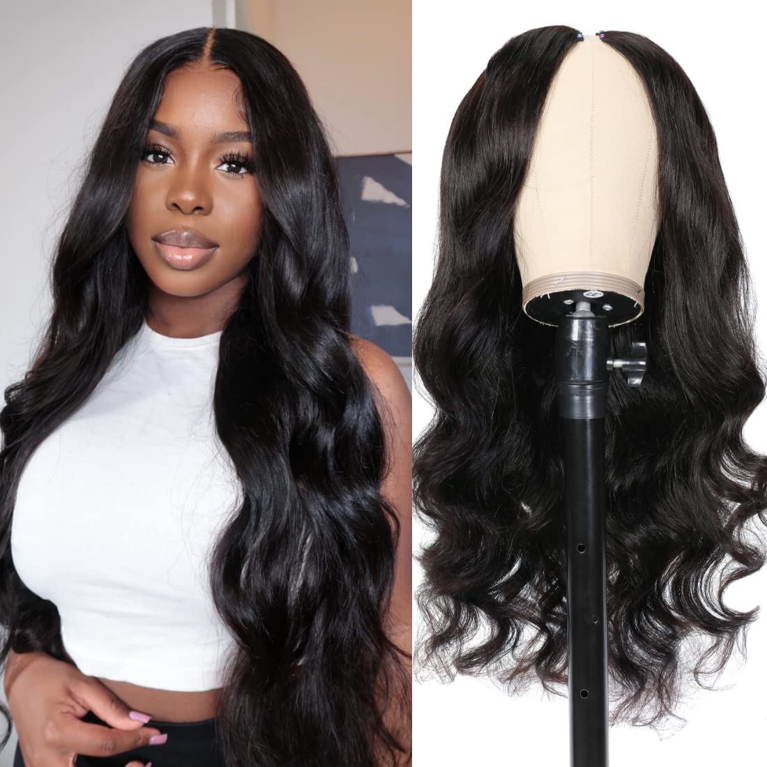 UNICE V Part Wigs Body Wave Human Hiar Wig for Women