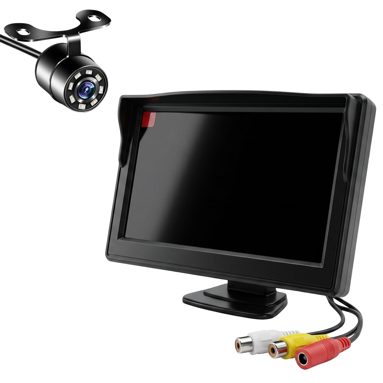 Carzex 5 inch Car Dashboard LCD Rear View Screen with 8 LED Moving Lines Night Vision Car Reverse Parking Camera (1 Year Warranty)-image-16