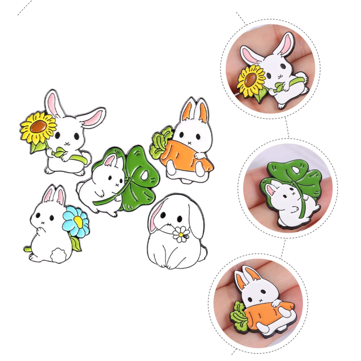GALPADA 25pezzi Spilla Decorativa Forma Di Coniglio Kawaii Spille Cartoon Per Abbigliamento Cappelli e Borse Accessorio Unico e Adorabile Per Ogni Occasione