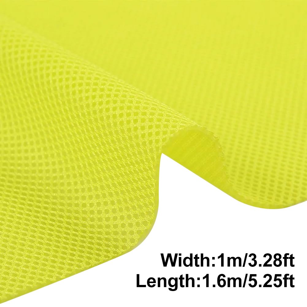 Tela de poliéster Transpirable, 1 m x 1,6 m, Tela de Malla 3D para Costura, Ropa y proyectos de Manualidades, Amarillo 1