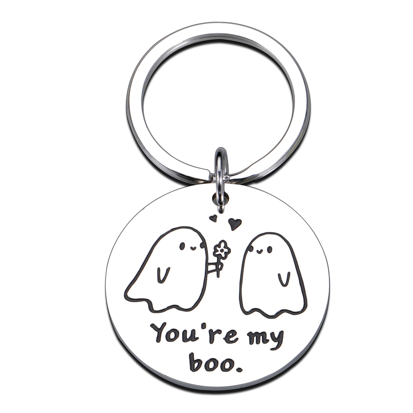 TI-EDC Boo Basket stuffer for Boyfriend Girlfriend, Halloween Boo Keychain Gifts for Couple Goth Funny Present for Girlfriend