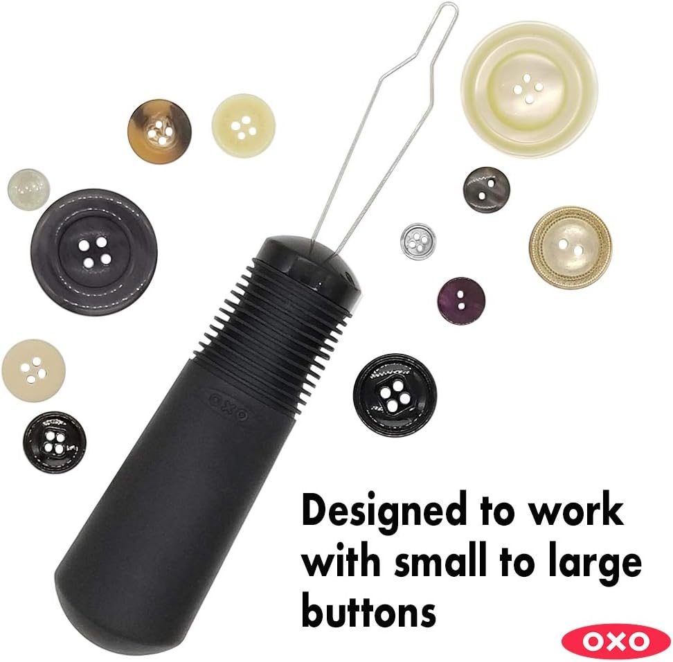OXO Good Grips Button Hook Dressing Aid Easily Buttons Dress Shirts, Sweaters or Dresses. Comfortable Built Up Handle for Arthritis, Neuropathy, Carpal Tunnel, Limited Dexterity, Parkinsons, Seniors : Health & Household