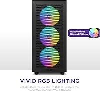 Vista 20 de NZXT H7 Flow RGB - Carcasa compacta ATX para juegos de PC de media torre - Panel frontal perforado de alto flujo de aire - Panel lateral de vidrio