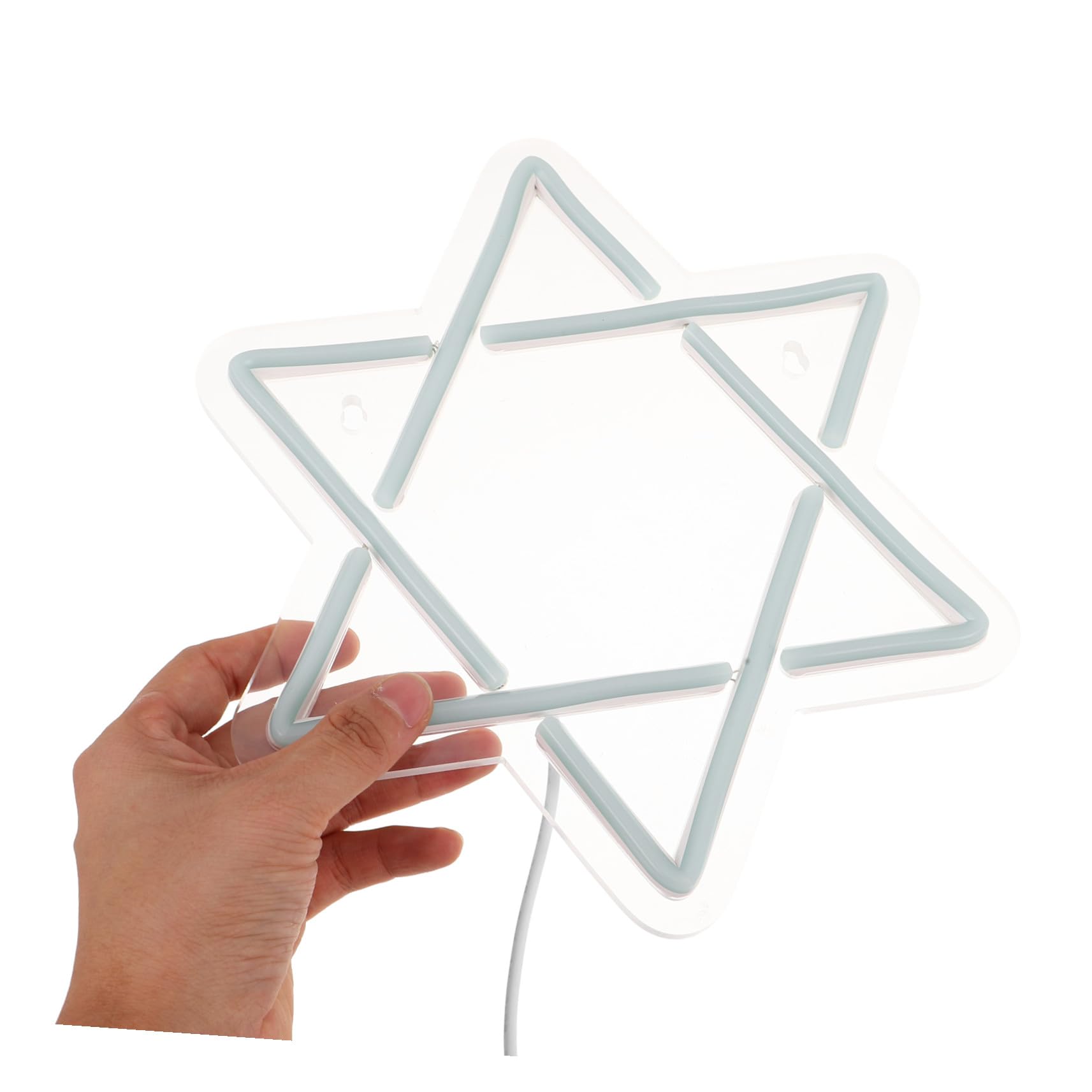 Amosfun Luces de Neón Hexagramas para Decoración Judía Moderna para Hanukkah Letrero de Neón LED para Pared Hogar y Eventos Festivos