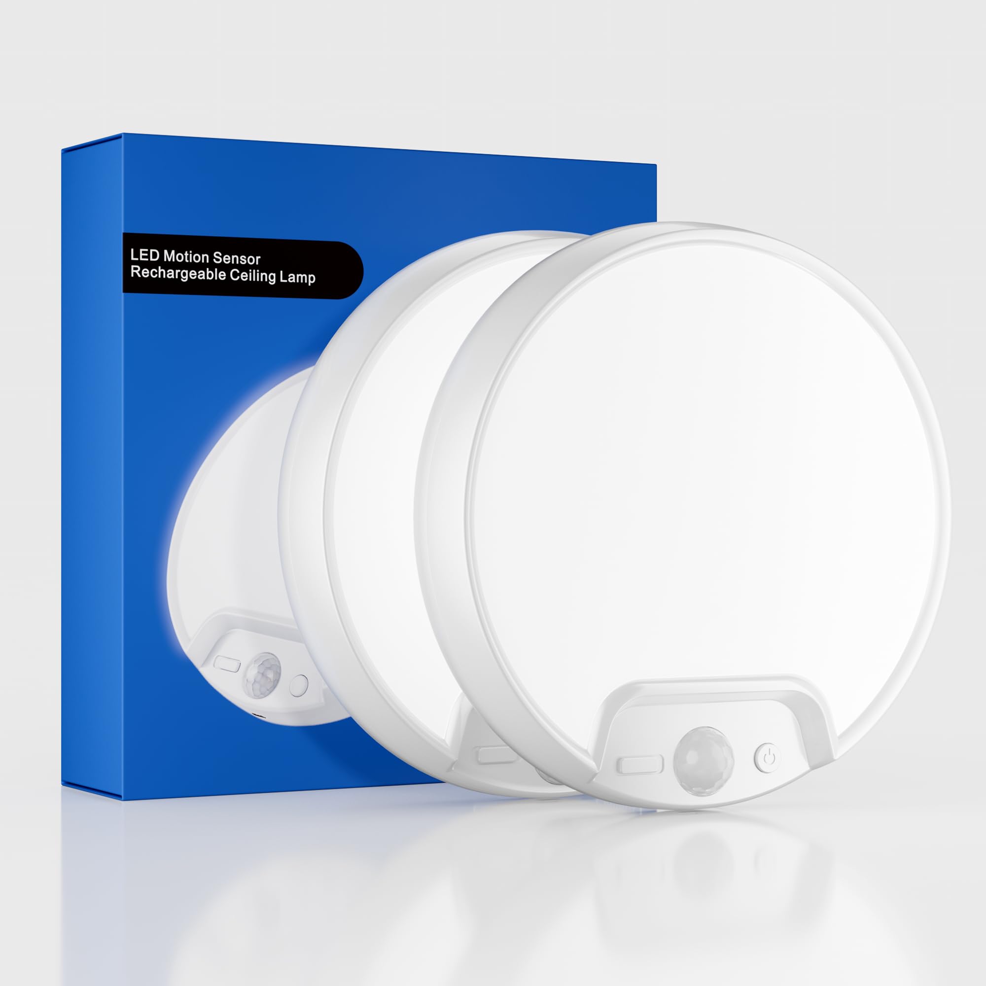 Homelist LED-Deckenleuchte mit Bewegungsmelder, 8000mAh Akku, 2 Stück
