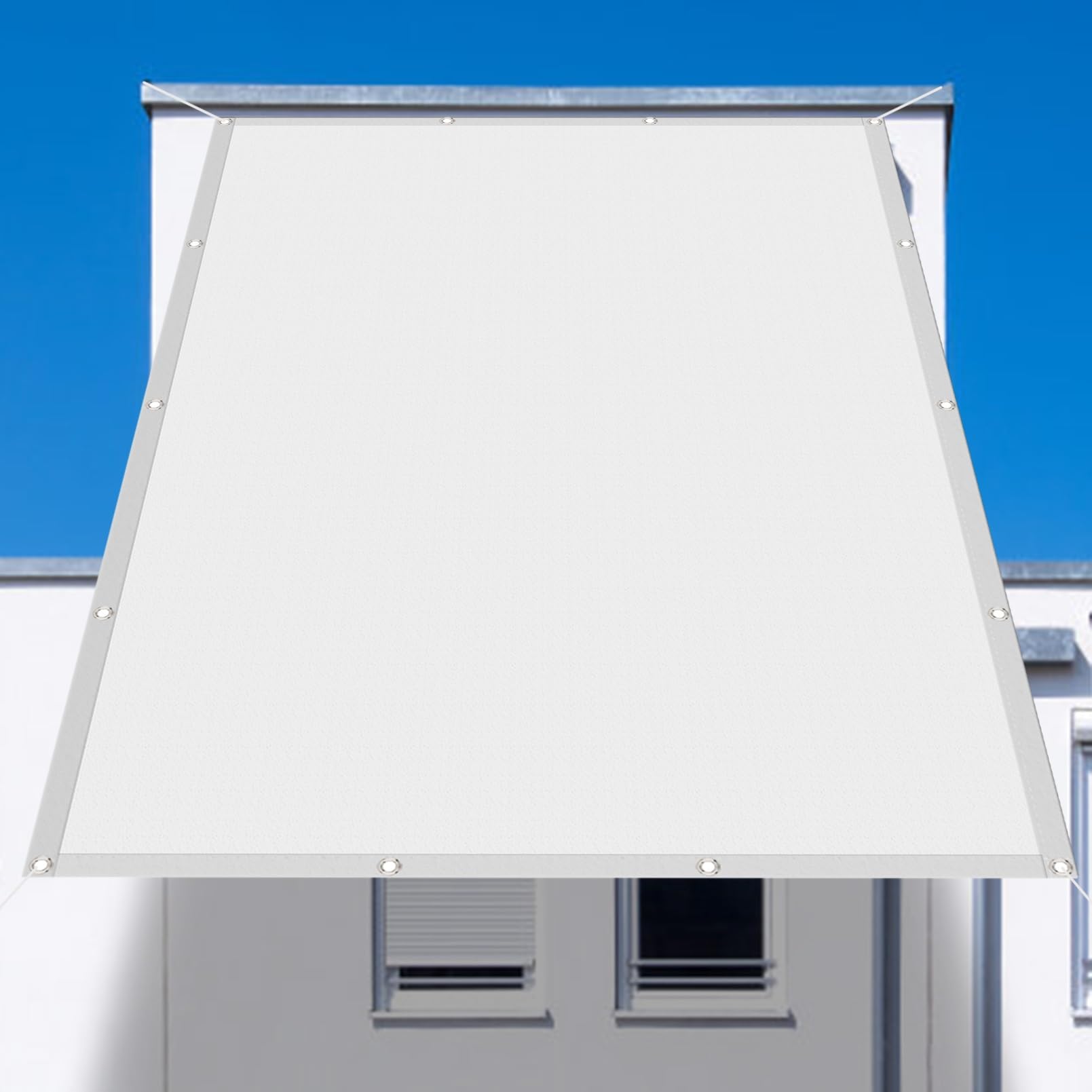 Voile d'ombrage rectangulaire 4x7 m contre la chaleur et la pluie sur la terrasse