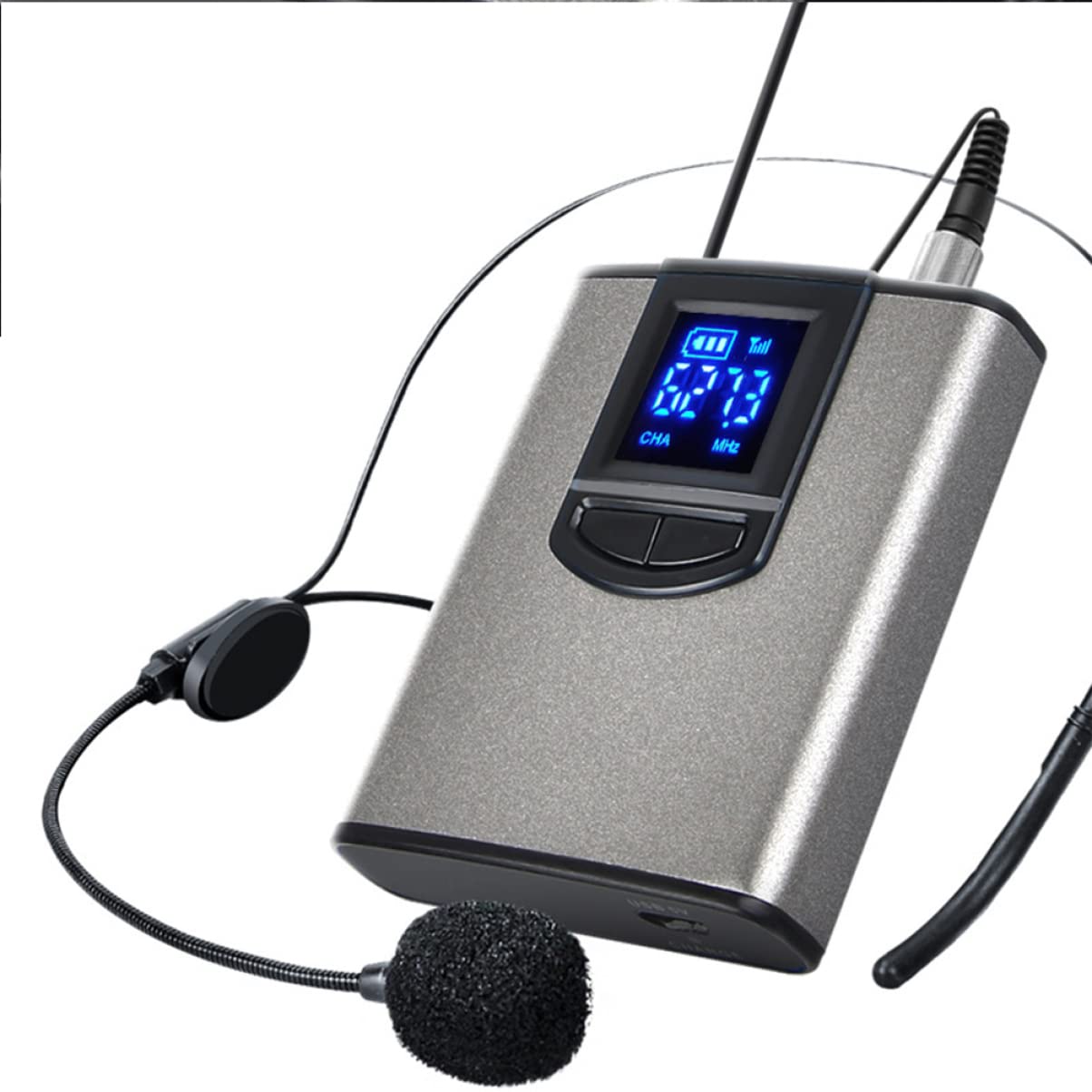 Kisangel Microfono Wireless Portatile con Clip per Collo per Insegnanti e Formatori Multifunzionale Compatibile con Computer e Console Audio