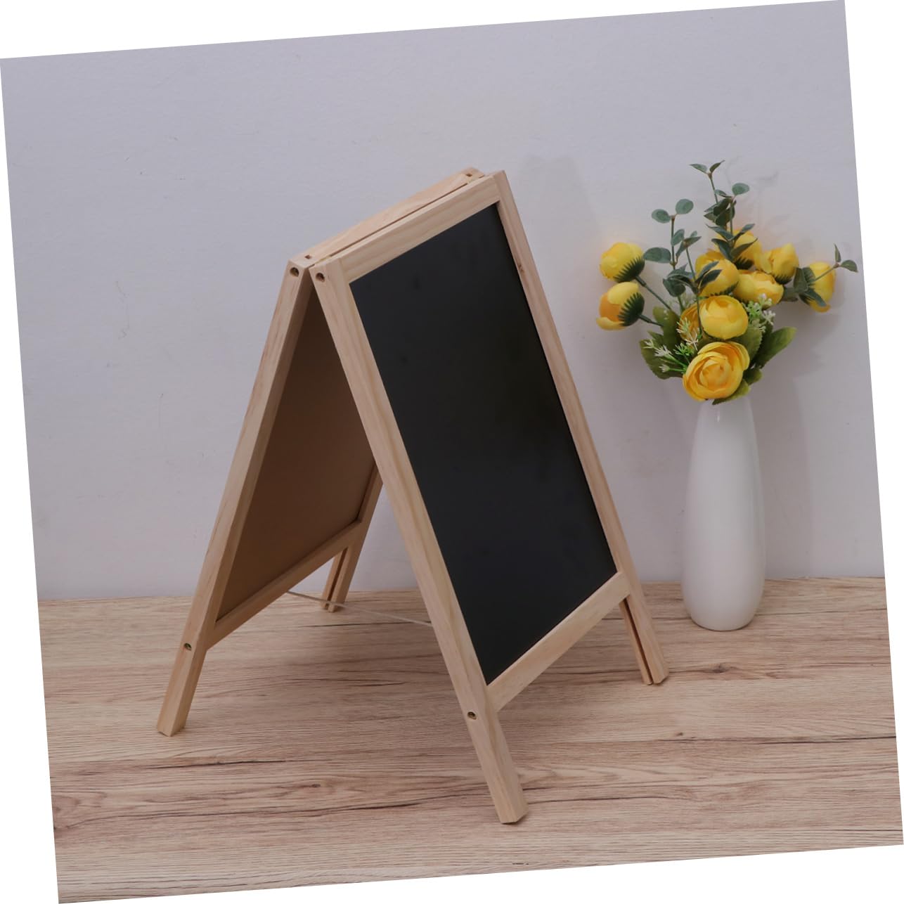 Mini Tableau Noir Trépied Double Face 25 x 40 Cm En Bois Pour Comptoir De Bar Signalisation Et Mémos