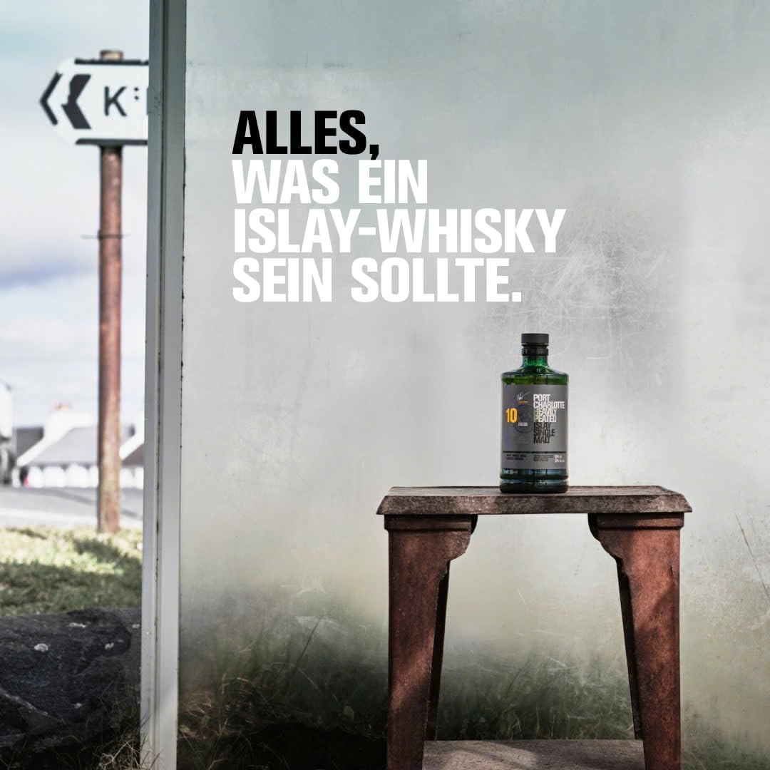 Port Charlotte 10 Years Whisky mit 50% vol. (1 x 0,7l) | Scotch Whisky | Würziger Single Malt von der schottischen Insel Islay