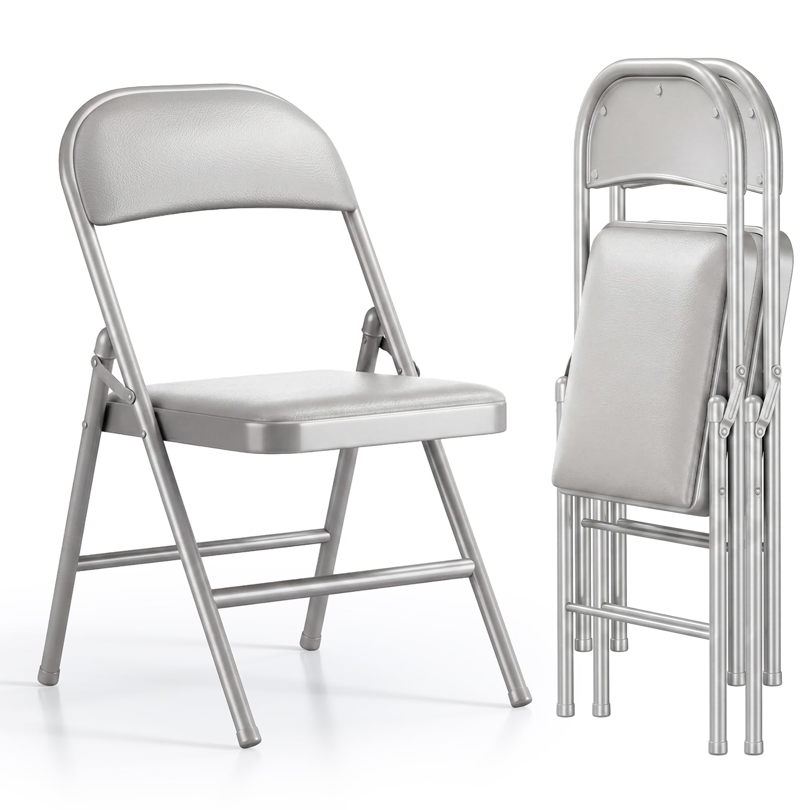 Asdsed Klappstuhl, Klappstuhl Gepolstert bis 158-240KG Tragfähigkeit, Klappstühle Metall mit Starker Stahlrahmen, Klappsessel für Küche, Esszimmer, Innen- und Außen