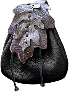 Medieval Faux Pouch Portable Purse Medieval Belt Bag Vintage Renaissance Belt Pouch Dices Bag For Men Women Kid Vintage Hip Pack, Black Color, Medieval