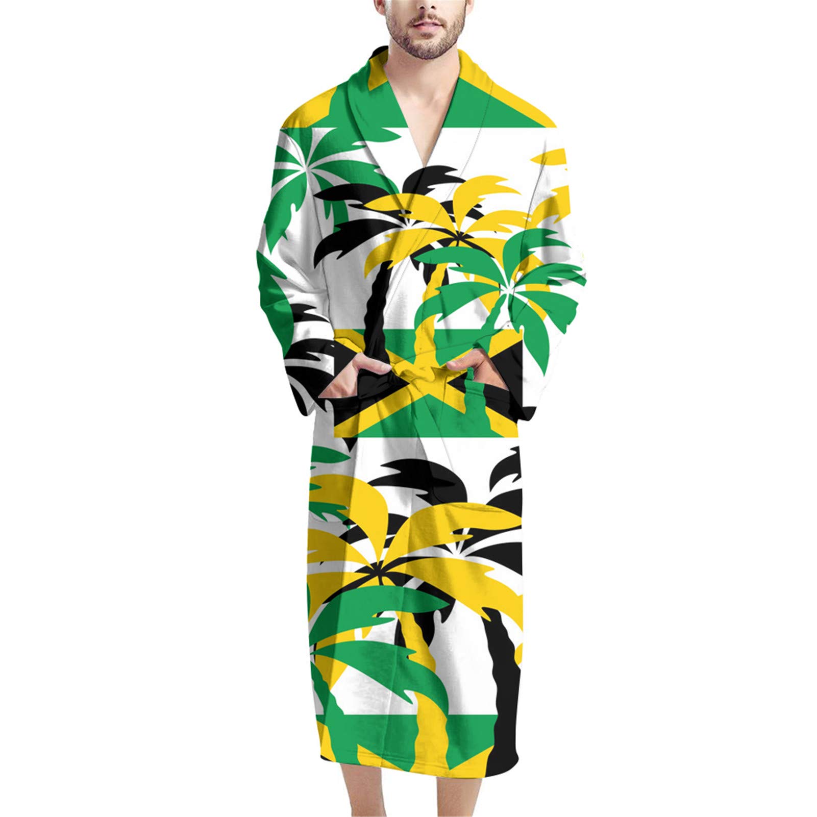 SEANATIVE Albornoz para hombre, suave y cómodo, bata de spa fina, larga, ropa de dormir de verano, talla única