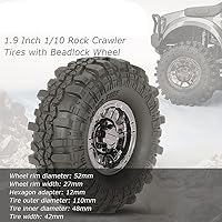 Vista 5 de Goolsky 4 neumáticos AUSTAR AX-4020C de 1.9 pulgadas 4.331 in 1/10 Rock Crawler con borde de rueda Beadlock para D90 SCX10 AXIAL RC4WD TF2 RC Car