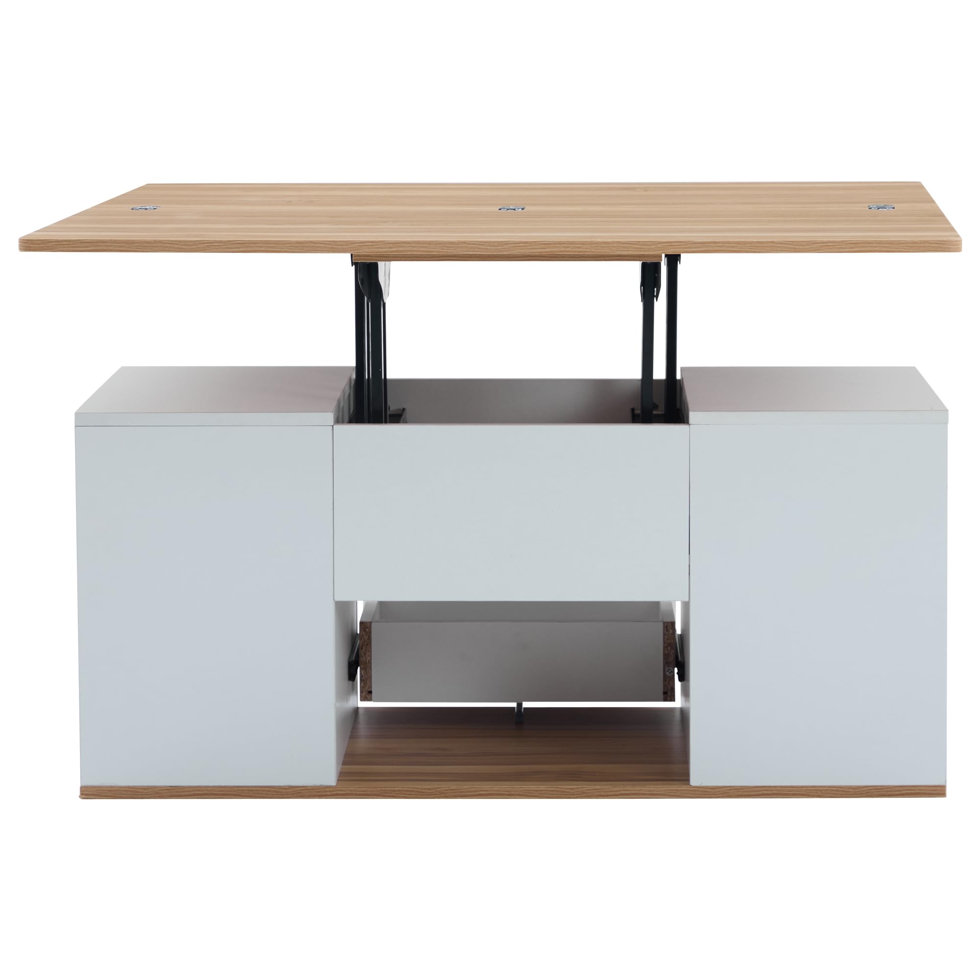 Mesa de Centro Elevable, Mesa Extensible, Multifuncional 3 en 1 con Almacenamiento Oculto,Gran Capacidad, Muebles Modernos para salón y Oficina, Mesa de Ocio multifunción,100x51x47cm,Blanco