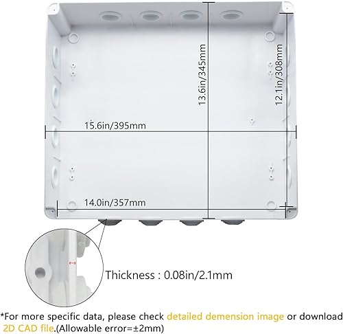 Miniatura 20 de LeMotech Caja de conexiones, plástico ABS IP55 resistente al agua y al polvo, caja eléctrica universal, caja de proyectos para exteriores e