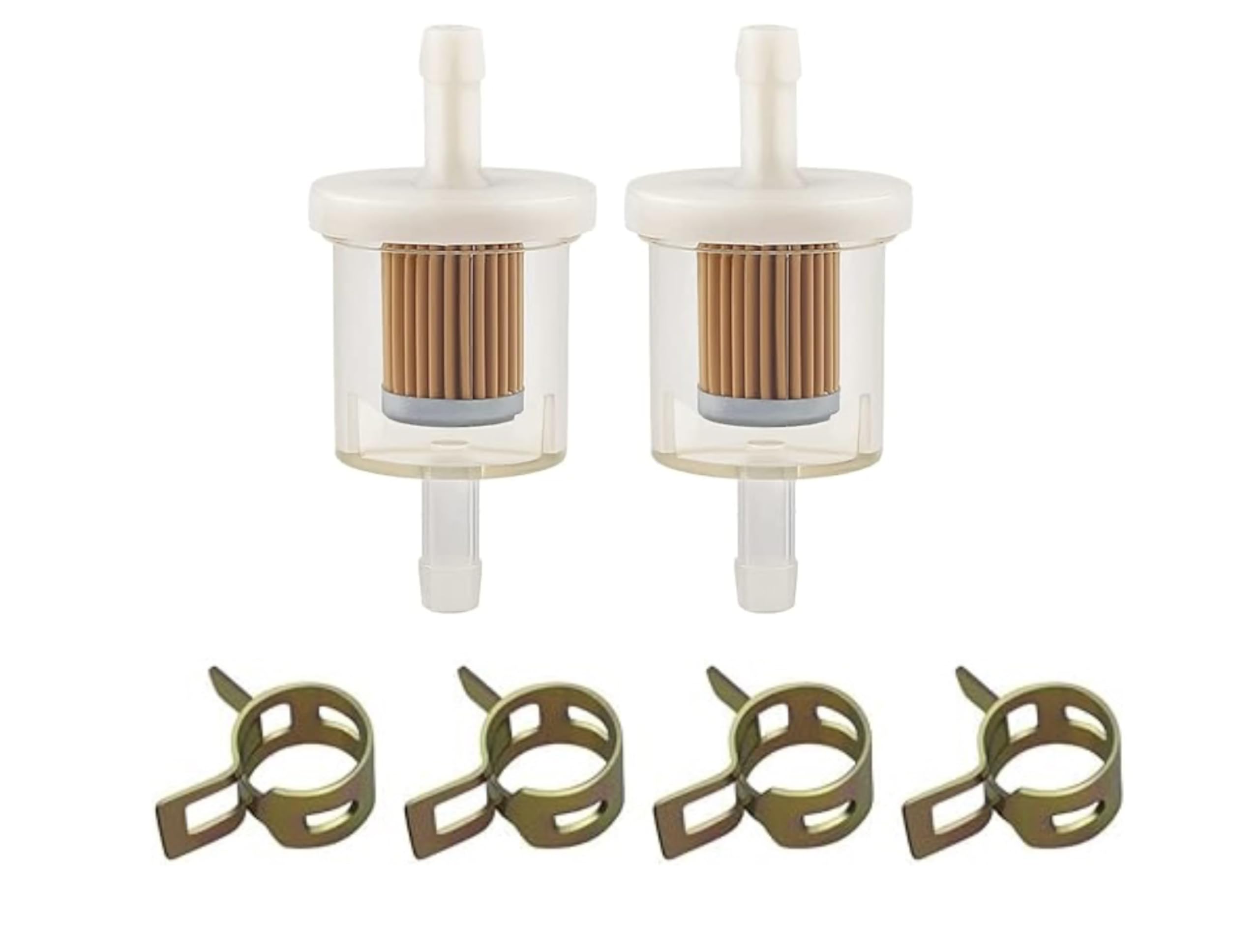 YOOU-LIJIA 691035, 493629 Universal 40 Micron 1/4 Inline Fuel Filter Kit fits for Briggs and Stratton Kawasaki 49019-7001 7-07061 Kohler 2505007S 2505021S husqvarna Lawnmower Parts (Set of 2)