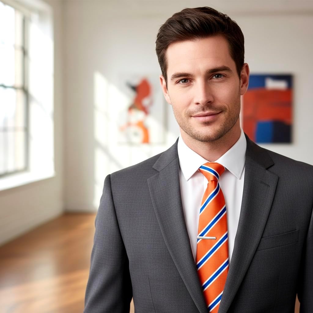 Scott Allan Premium Men’s Striped Tie – Classic Woven Neckties for Business, Wedding & Formal Wear