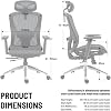 boulies Ergonomic Office Chair, Home Desk Chair, High Back Mesh Chair with Adjustable Seat Depth, Computer chair with lumbar support (Mesh, Grey)
