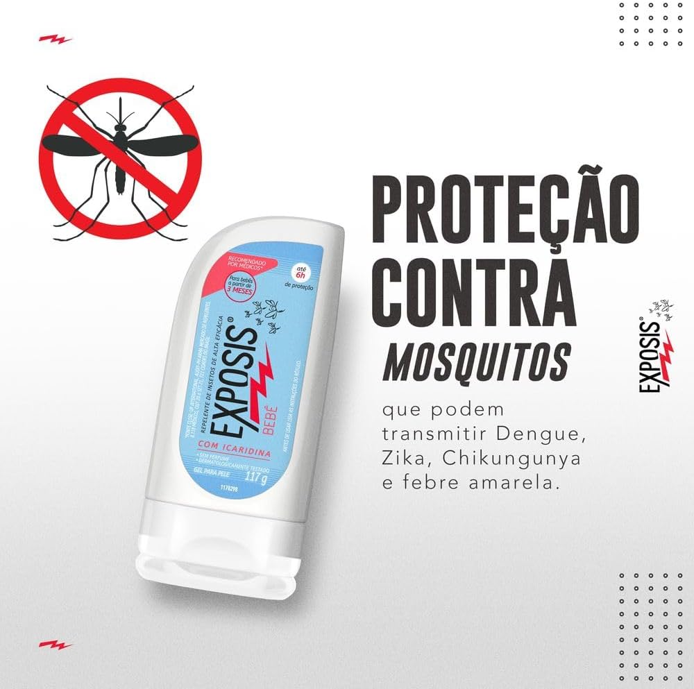Exposis Bebe, Repelente Baby com Icaridina, Gel 117g