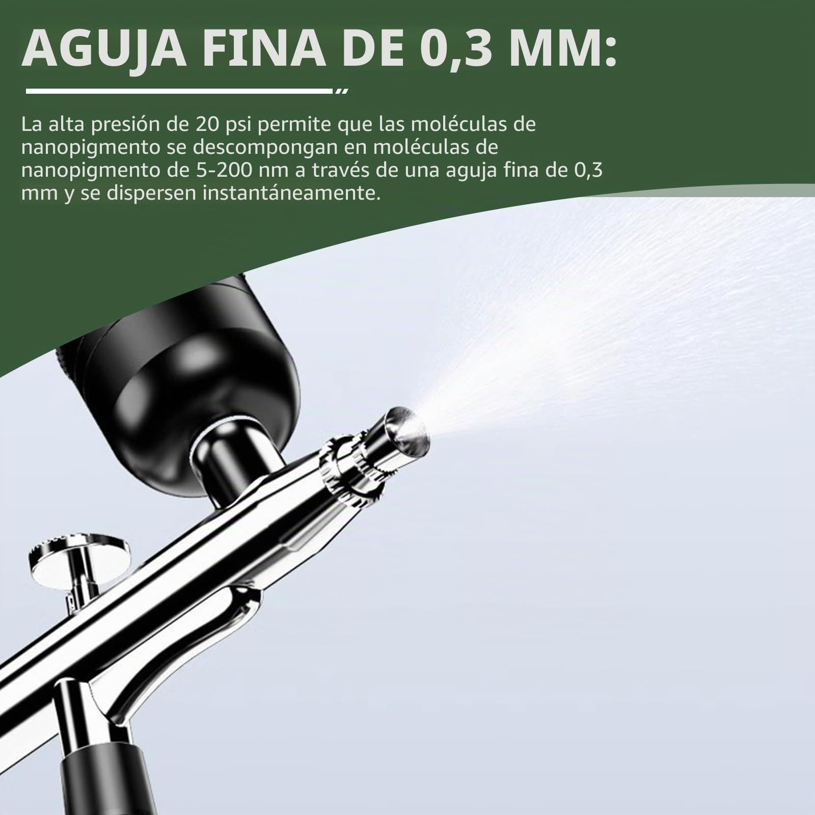Set de aerógrafo con compresor, 40 PSI, kit de aerógrafo portátil de doble acción + accesorios para limpieza de maquillaje, diseño de uñas, decoración de pasteles, modelismo y modelado de tatuajes
