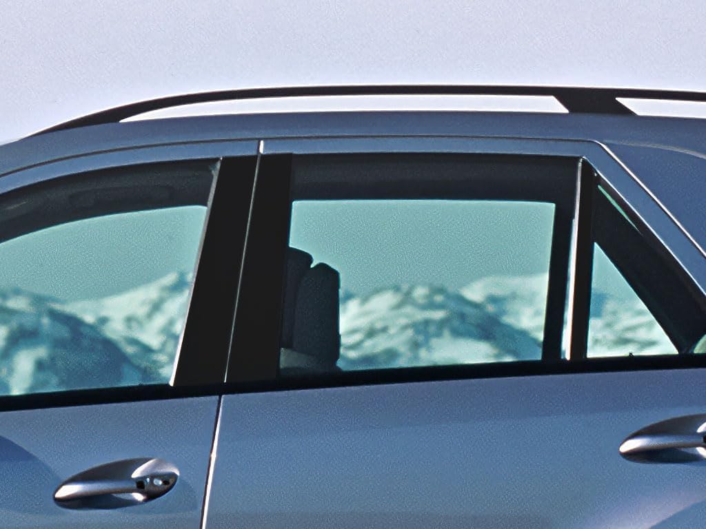 Rvinyl Pillar Post Window Trim Compatible with Mercedes-Benz M-Class 1998-2005 - Gloss (Black)
