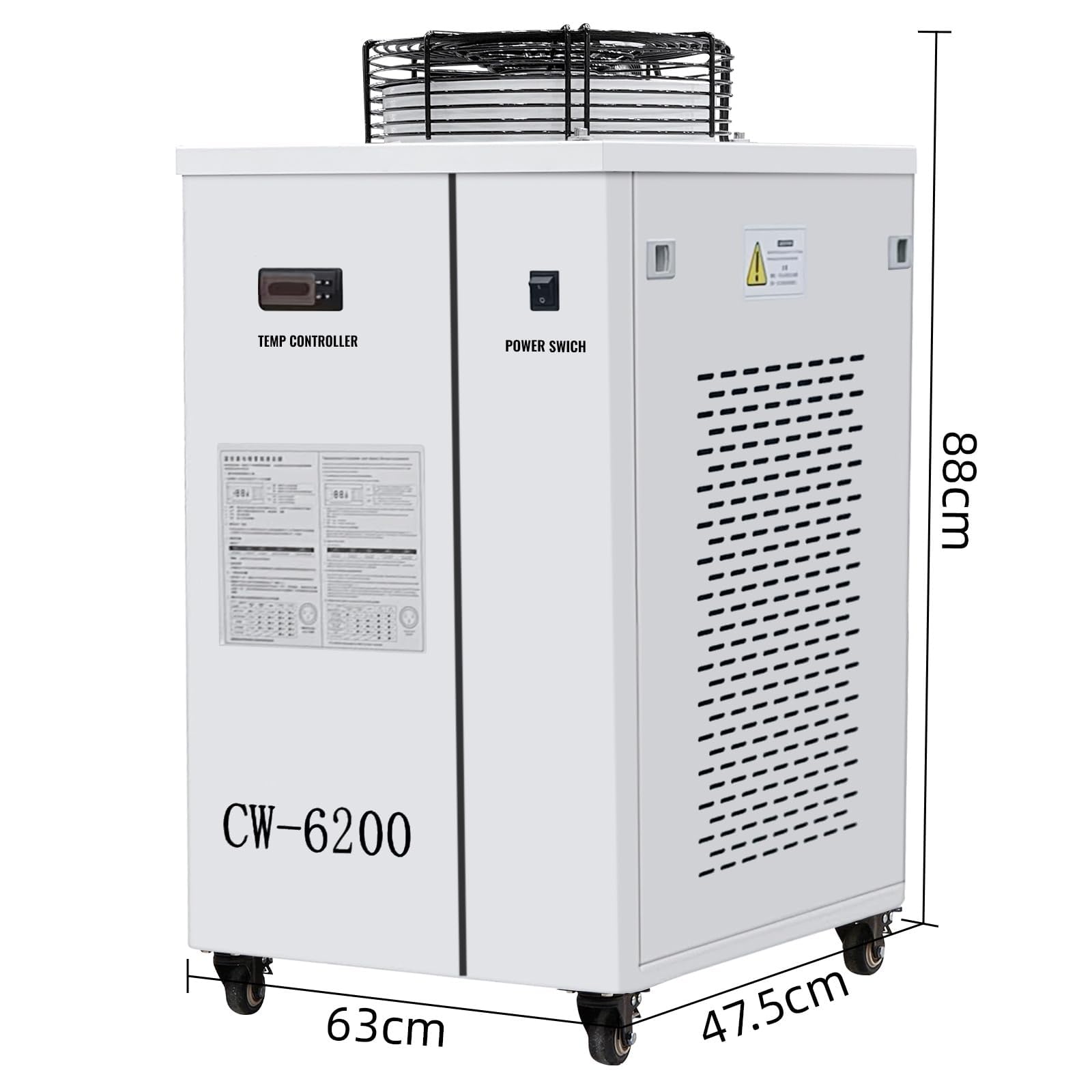 CW-6200 Industrial Water Chiller Cooler,Macchina di Raffreddamento ad Acqua,Temperatura Costante e Controllo Intelligente Della Temperatura,per La Macchina per Incisori Laser,CNC