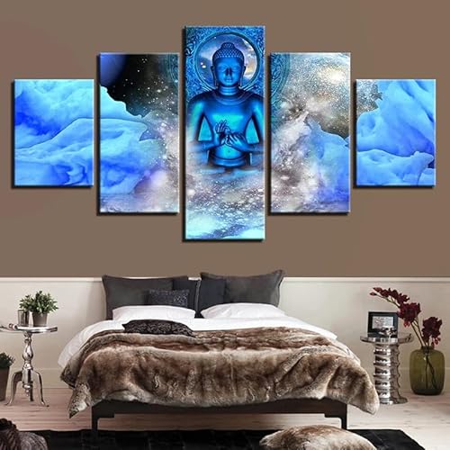 cyongshan Buddha Wall Art Modern Decor 5 Panel Canvas Artwor