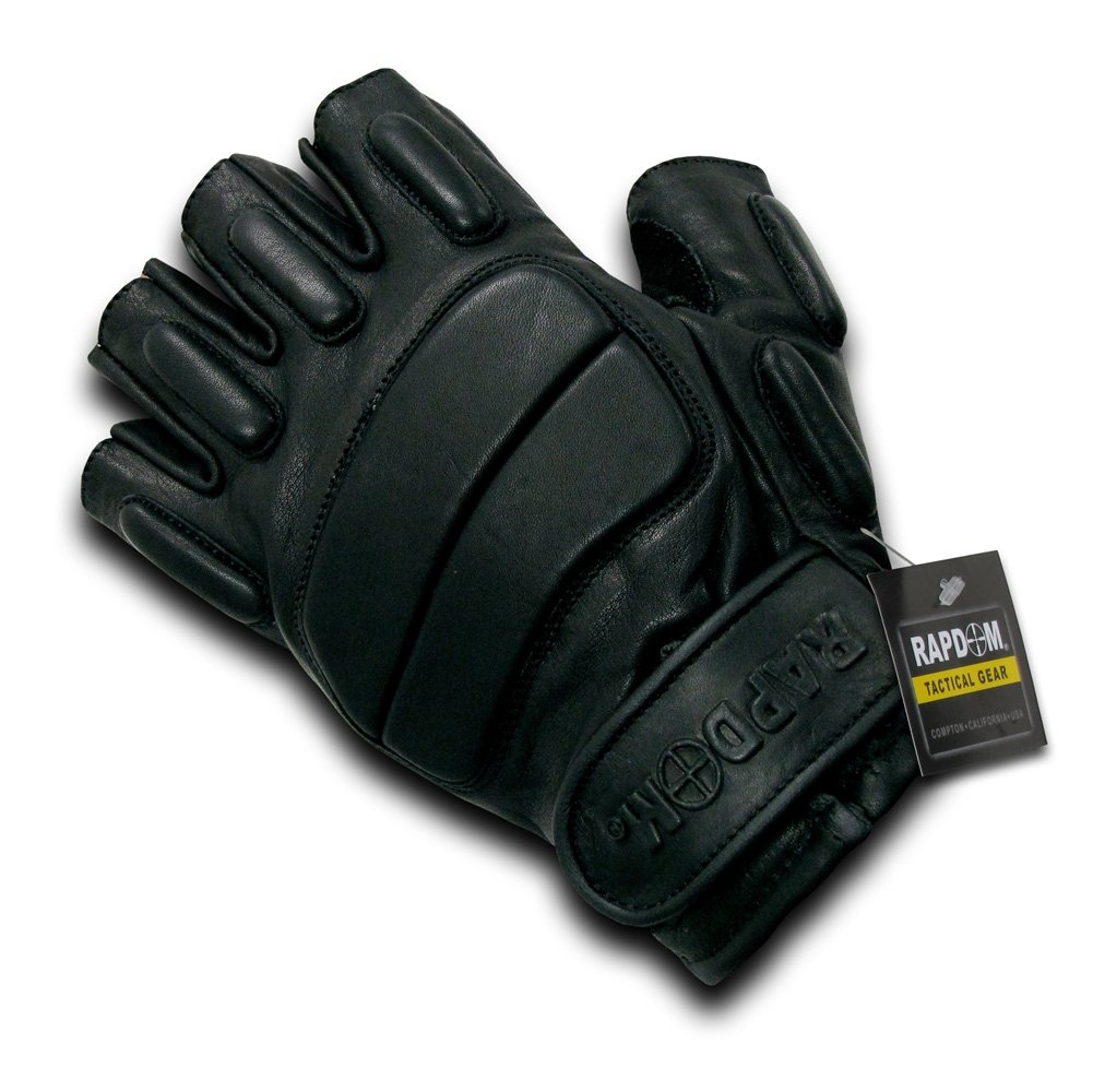 RAPDOM Tactical Half Finger Gloves, Black, XX-Large