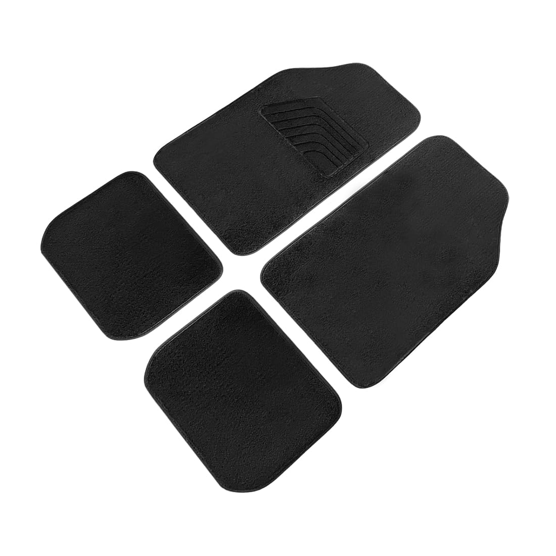Juego De 4 Alfombrillas Para Coche Recortables Universales - Antideslizantes, Impermeables, Fáciles De Limpiar, Negro, 40x62 Y 40x33 Cm
