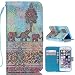 iPhone 6 Case, UrSpeedtekLive Mandala Elephants Pattern Premium PU Leather Flip Wristlet Wallet Case Cover for Apple iPhone 6s / iPhone 6 (Built-in Credit Card/ID Card Slot)