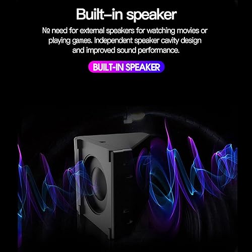 Miniatura 6 de Mini proyector de película, pantalla de 24 a 60 pulgadas, proyector portátil 1080P compatible con HDMI, AV, USB, portátil, altavoz integrado, fuente