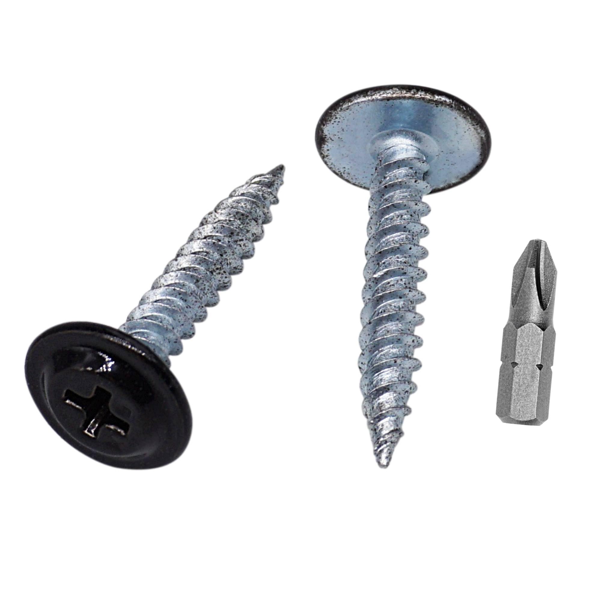 SKIR'CO (50 szt.) Malowane wkręty samogwintujące do drewna 4,2 x 25 mm, wkręt metalowy, łeb kratowy o zmodyfikowanym PH (czarny RAL 9005)