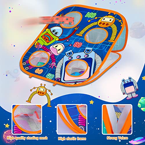 Ljzj Bean Bag Toss Game Toys For Kids, Robot Theme Double-Sided Foldable Cornhole Board, Outdoor Play Game And Family Party Supplies Toy, Birthday Gift For Toddler Boy Girls Age 3 4 5 7 8 Year Old #TOP1