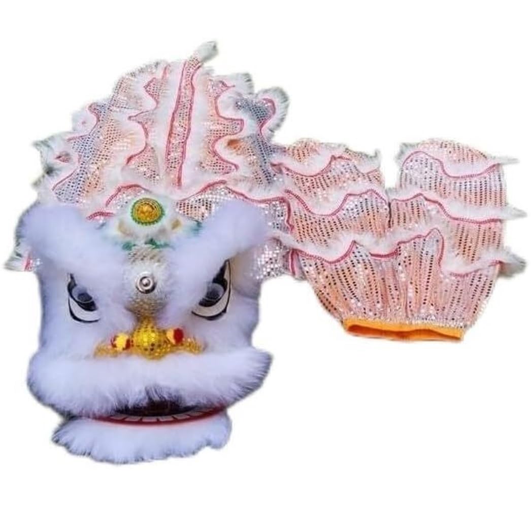 Krxsobnv C Lion Dance Lothes, 8 Inch Lion Dance Set Silk Dragon For Traditional Festival Ostume Performance