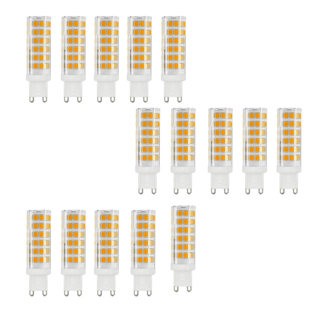 15 Stück G9 LED-Glühbirne, 9W (85W Äquivalent), Nicht dimmbar, Warmweiß 3000K, 850 Lumen G9 AC220-240V, 360 Grad