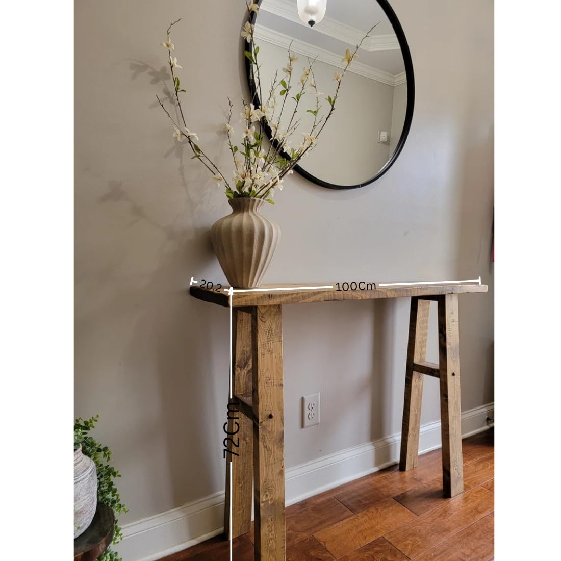 Wooden Expert 100cm Long Wooden Console Table for Living Room | Side Entrance Table for Home | Sheesham Wood, Coffee Color