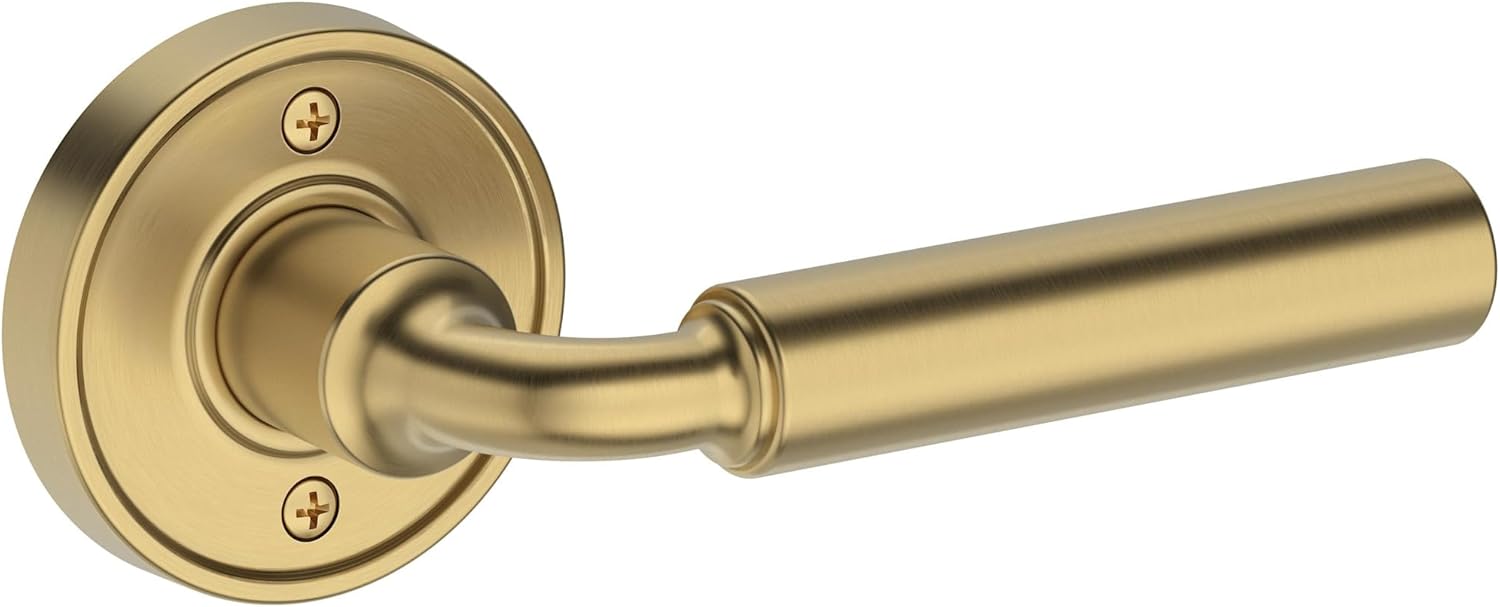 Baldwin PS.LAC.R.RRR La Conner Passage Door Lever Set with Recessed Round Rose from the Reserve Collection - Satin Black