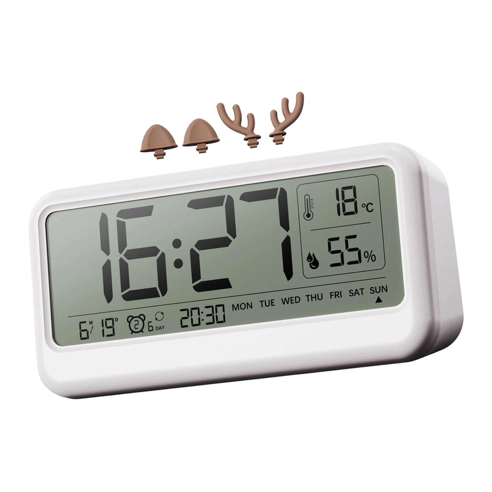 Piceioep Digital Desk Clock for Nightstand Digital Alarm Clocks with Day of Week Duals Alarms Clock Alarm Clocks for Bedroom for Bedroom