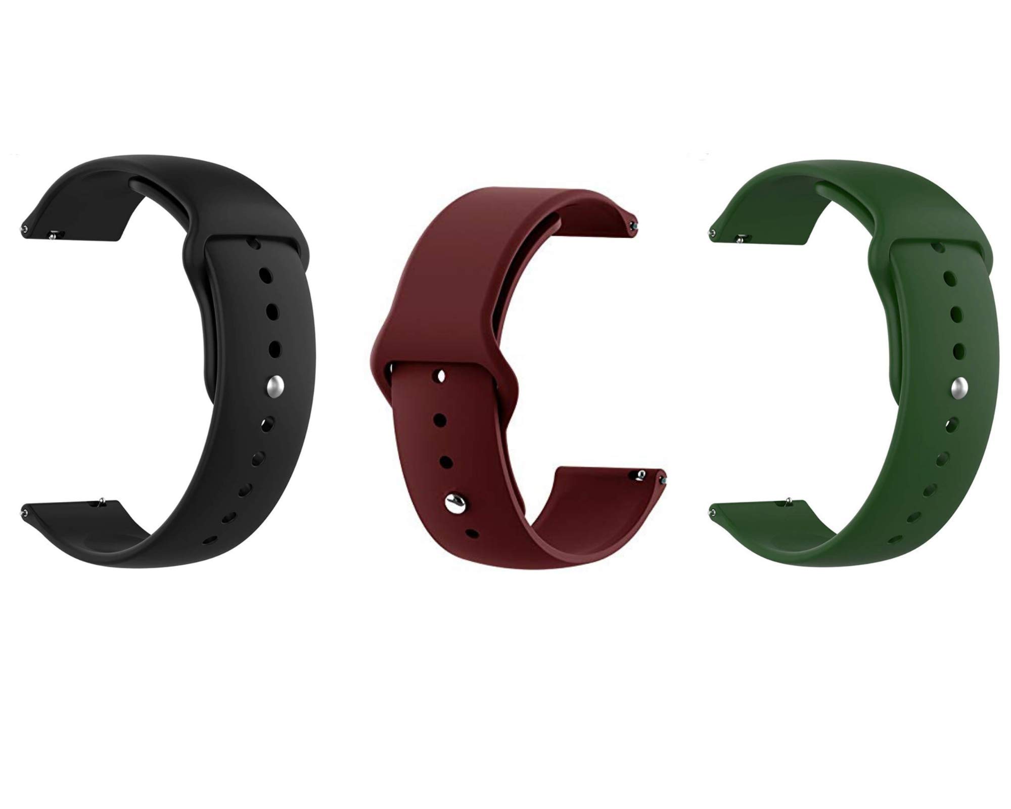 DIVERTS 22 MM Soft Silicon Watch Strap Band Compatible for Color Fit Pro 3 /Assist colorfit Ultra colorfit nav/nav+ noisefit Endure Fusion noisefit Evolve (Pack of 3)