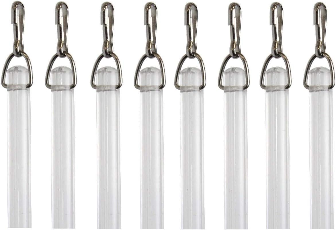 Fabrics and Drapes - 60 Inch (5 Foot) - 8 Pack - Clear Acrylic Lucite Drapery Curtain Pull Wand Rod- Style #0212