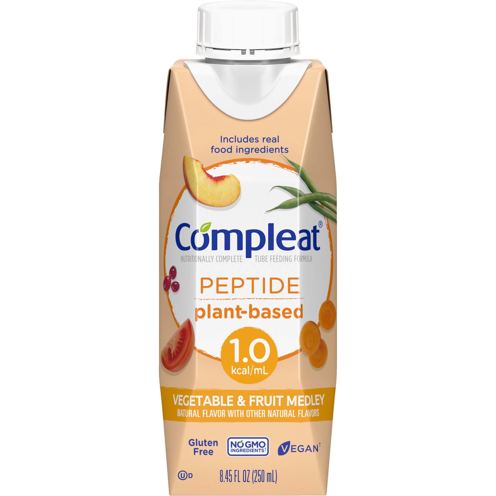 COMPLEAT Peptide 1.0 Cal, Vegetable & Fruit Medley 24 x 8.45floz carton