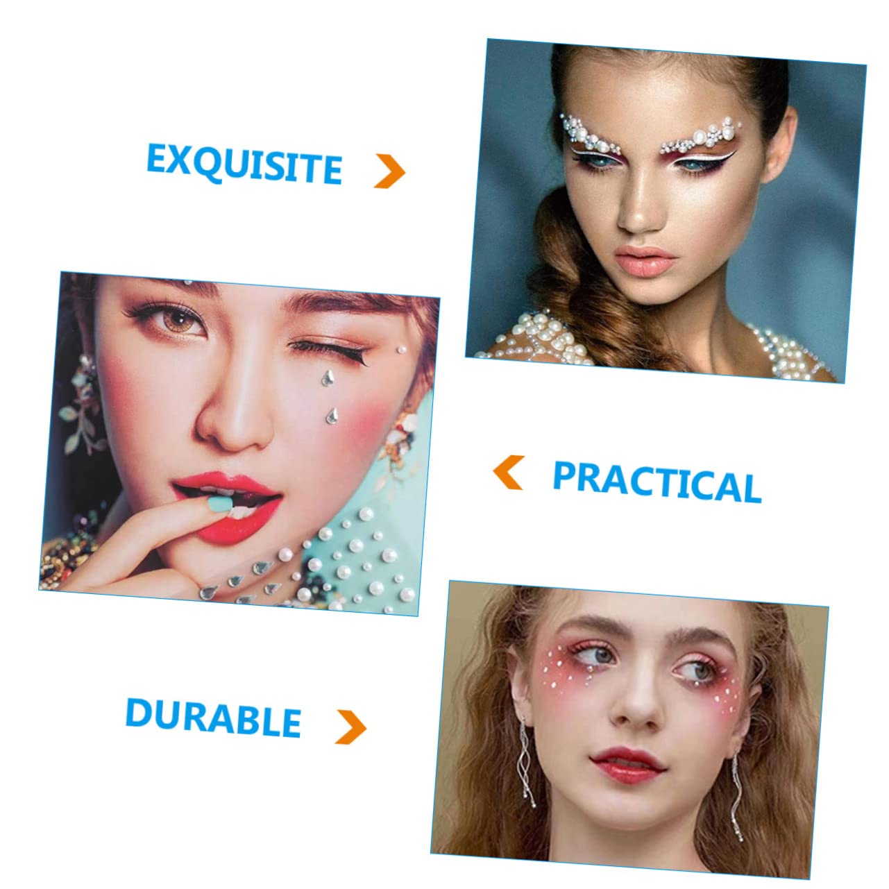FRCOLOR 20sets Strass Adesivi Per Viso Gioielli Faciali Autoadesivi Per Decorazioni Di Trucco Adesivi Per Occhi e Fronte Per Feste e Eventi Speciali