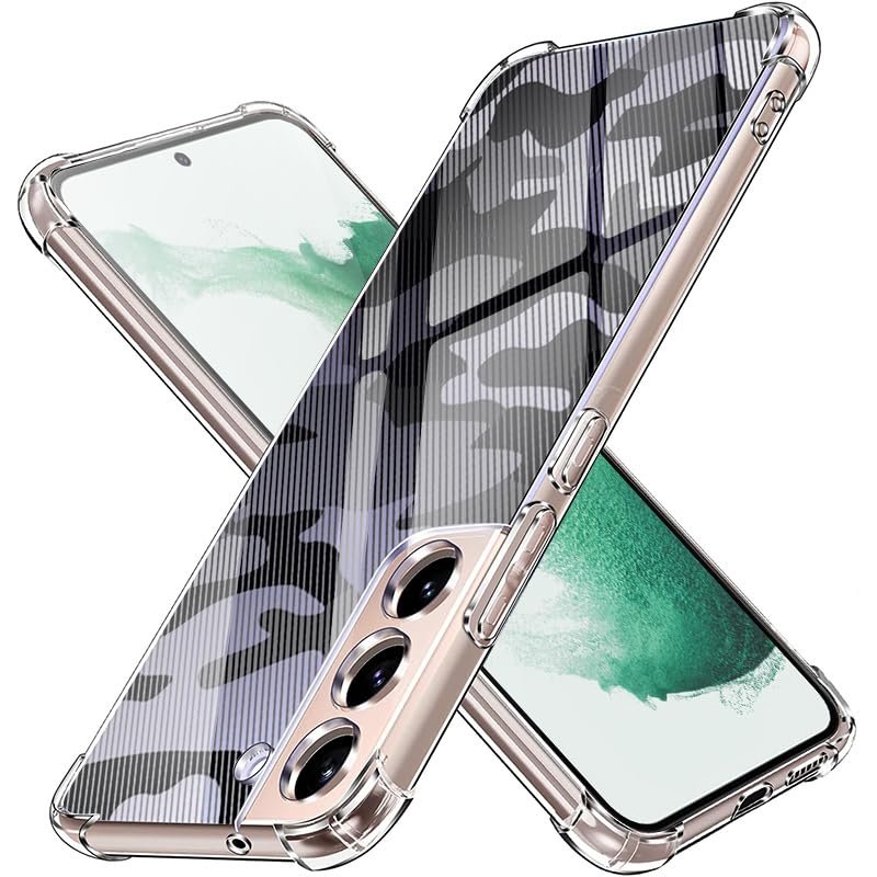 ALLNEWELOOK For Samsung Galaxy S22+ Case, Full Protection, Case Friendly, Bubble Free, Silicone Transparent Camouflage Soft TPU Cover Clear (Camouflage For SG S22+)