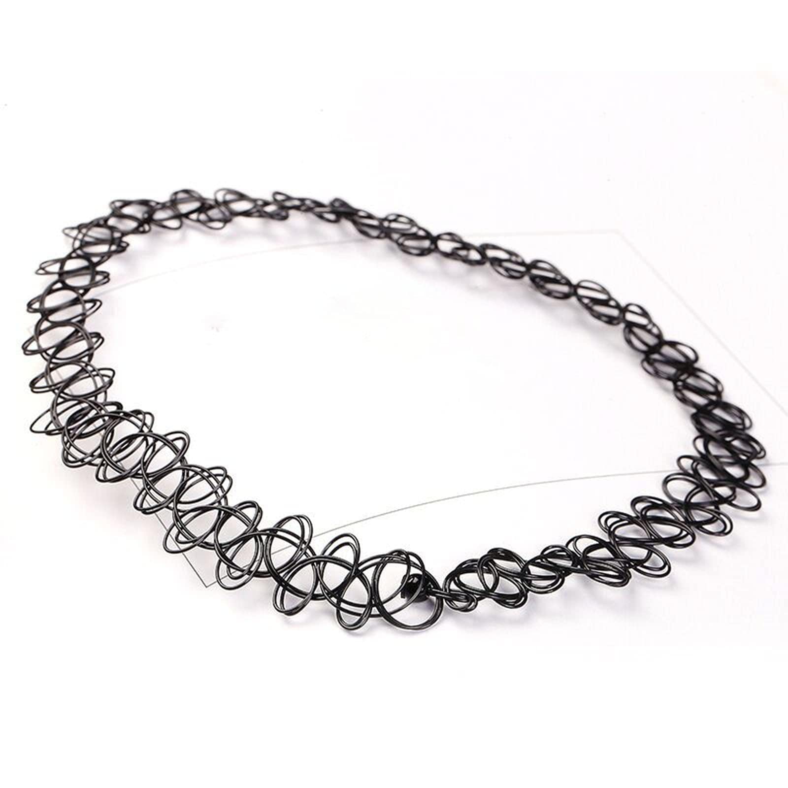 Collana Girocollo Tatuaggio Nero Wendalern - Elasticizzata, Intrecciata, Per Donne E Ragazze