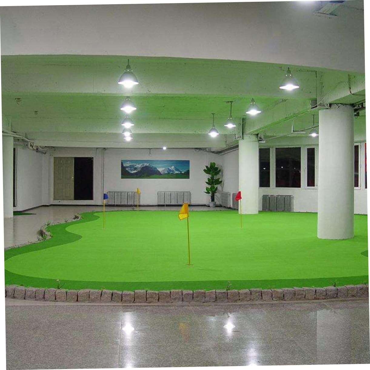 Toyvian Monochrome Practice Flag Durable Yellow Putting Marker Lightweight Tear Resistant Easy Mounting for Golf Training