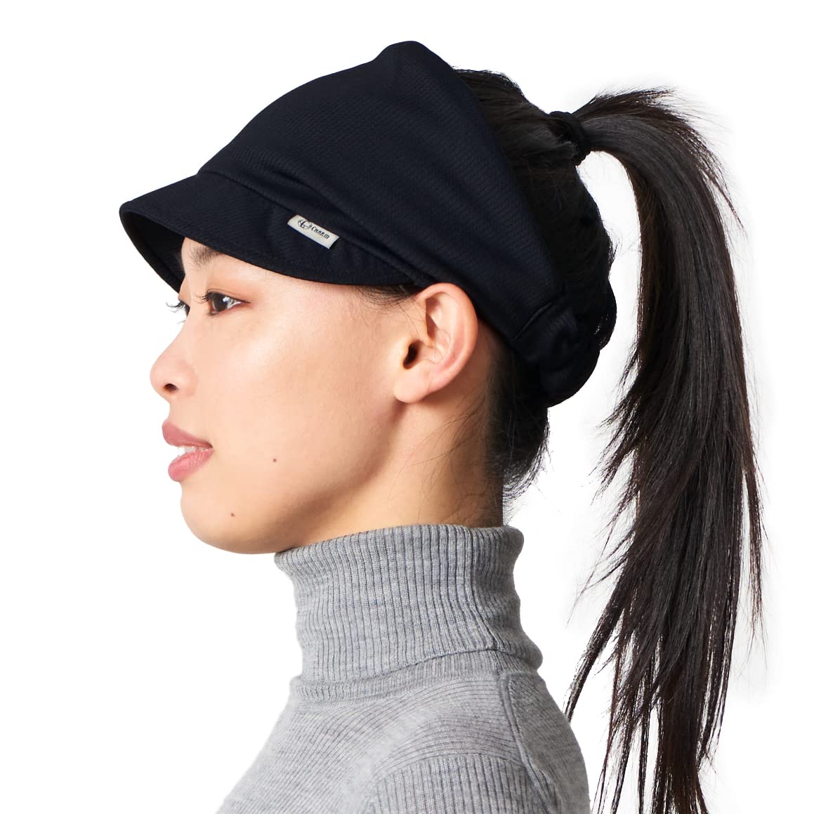 CHARM Cooling Sports Visor Sun Hat - Summer SPF UV Block Japanese Peak Cap Mens Ladies Running Visor Black