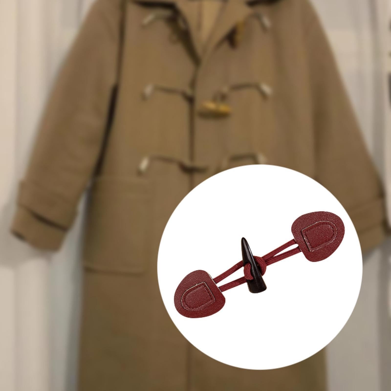 Amazon | レザーボタン、ダッフルコートトグル、縫い付けトグルボタン