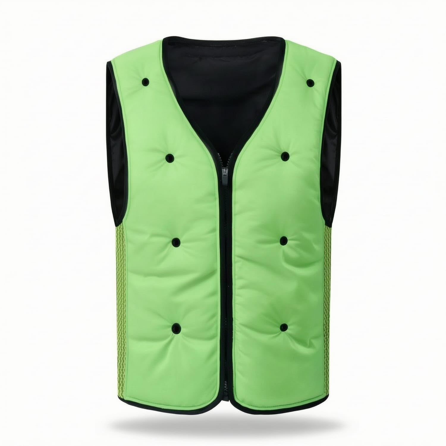 MERISHOPP Ventilated Cooling Vest with Mesh Side Panels Breathable Mesh Cooling Vest Sleeveless Workwear Quilted for Outdoor Workers, Construction Sites, Fluorescent, 4XL-picture-46